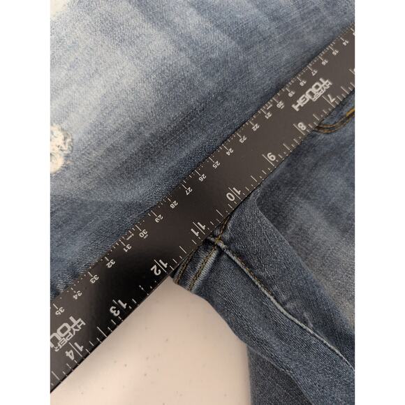 Judy Blue Jeans Women Size 14W* High Rise Distressed Patch Capri Fit JB82185MD - Picture 10 of 12